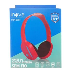 Fone De Ouvido Estéreo Bluetooth Com Microfone Inova Fon-670